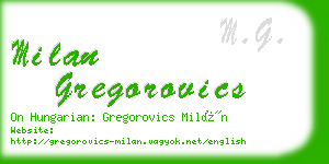 milan gregorovics business card